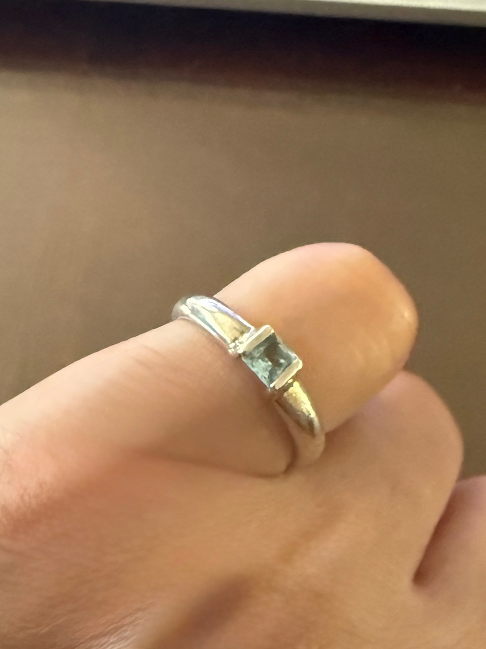 Rare TIFFANY & CO blue aquamarine stacking Ring
